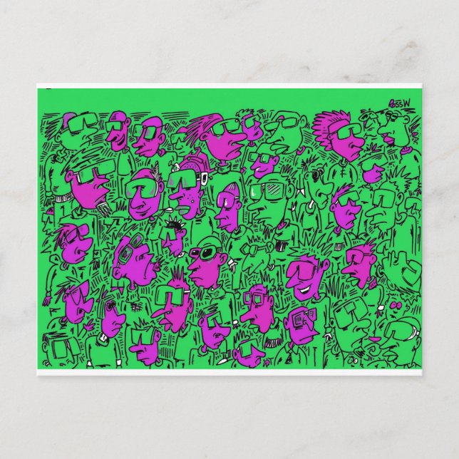 Solglasögon. Vykort (Framsida)