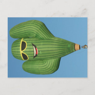 Solglasögon-Wearing Cactus Luftballong Postcard Vykort