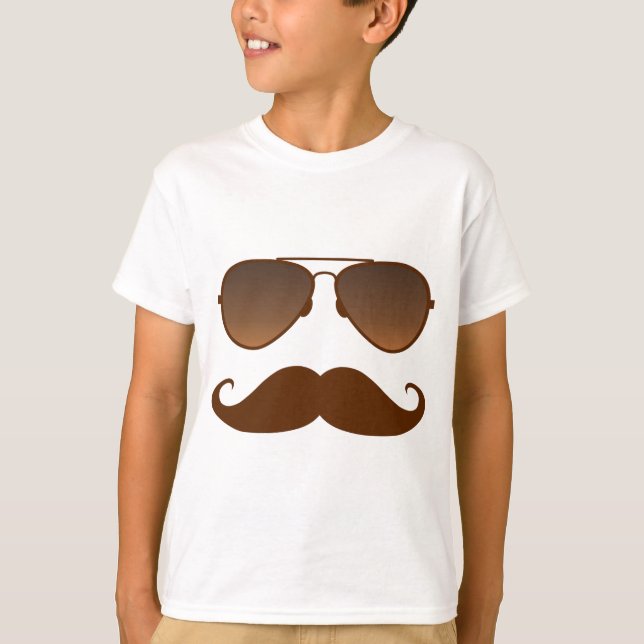 Solglasögonmustasch Tee Shirt (Framsida)