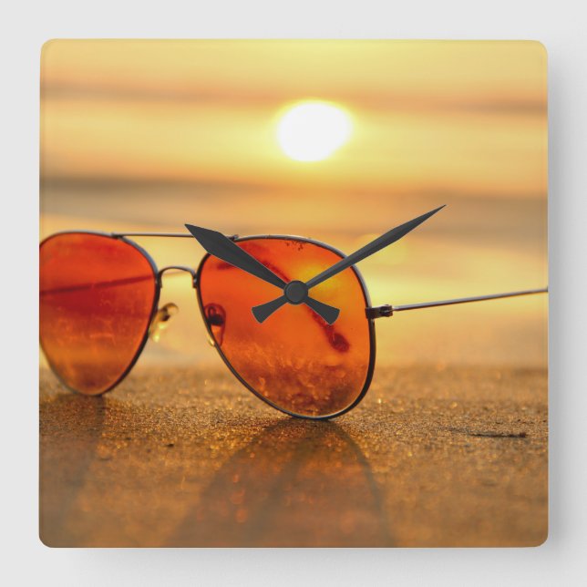 Solglassand Fyrkantig Klocka (Framsida)