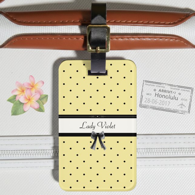 Solgul Chic Resväsketikett för Sommarlov Bagagebricka (Sunny vibes only. 🌻 Boutique style custom yellow travel tags.)