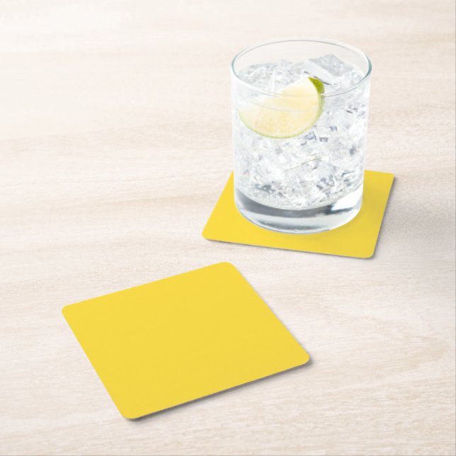Solgul enfärgad | Klassisk Elegant Underlägg Papper Kvadrat (Insitu)