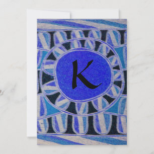 SOLGULT MONOGRAM,ljus blå turkos svart Inbjudningar