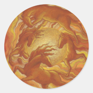 Solhästar Runt Klistermärke