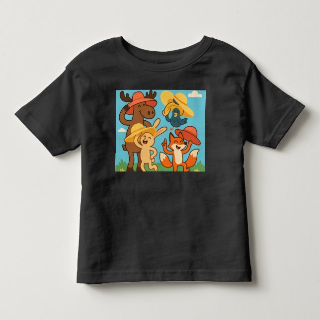 Solhattsgalenskaper – Roliga djur sommar T Shirt (Framsida)