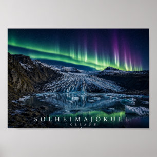 Sólheimajökull glaciär istunga Island A4 Poster