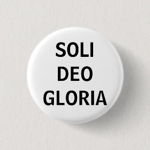 Soli Deo (Blk på vit) Knapp