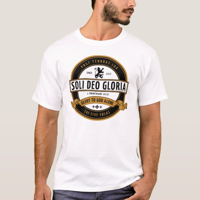 Soli Deo Gloria T Shirt (Framsida)