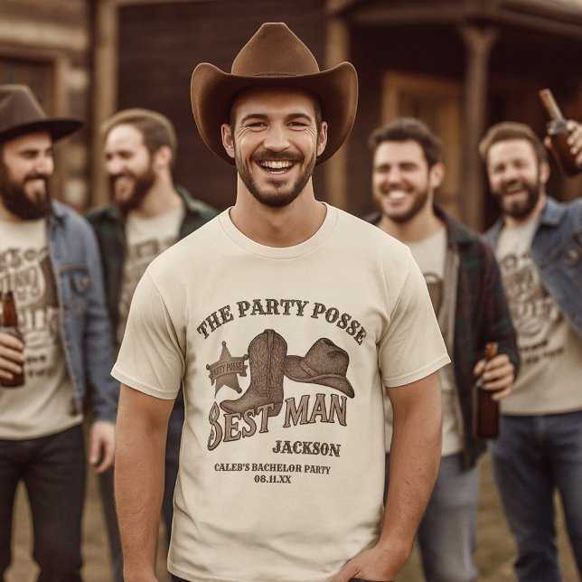 Sölibatpartaj Posse Cowboy Svärmodigpartaj T Shirt (Skapare uppladdad)