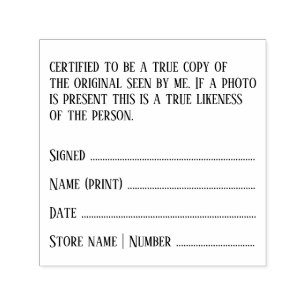 Solicitor Legal Certify copy true likness-foto Självfärgande Stämpel