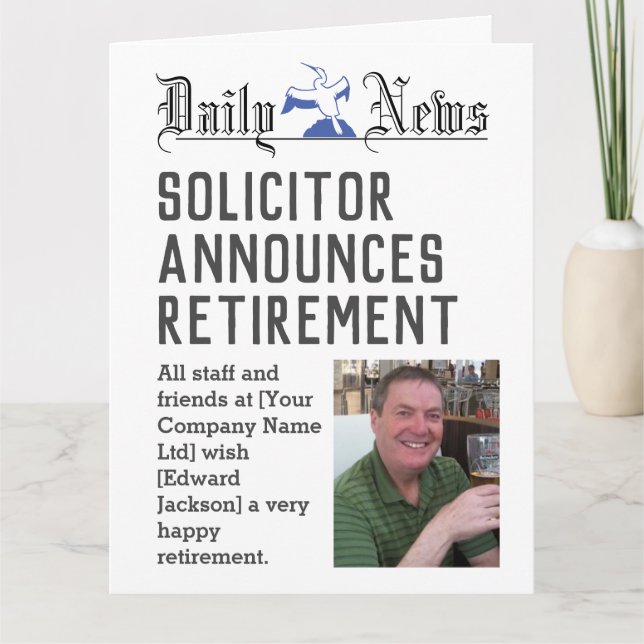 Solicitor Pension Card för att anpassa Kort (Framsida)