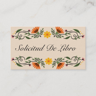Solicitud De Libro Para Bebe, Blommigt Baby Shower Tilläggskort