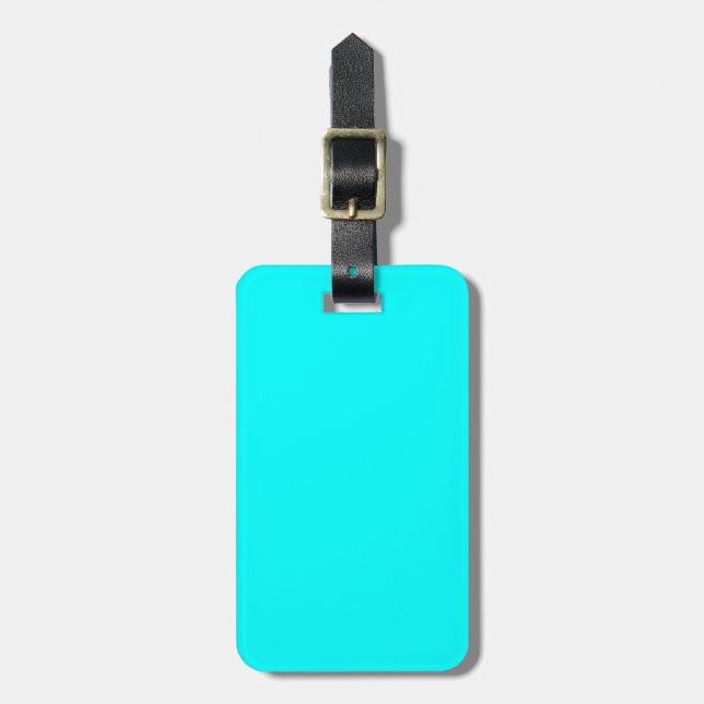 Solid Aqua Blue Bagagebricka (Vertikal Framsida)