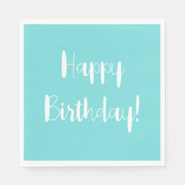 Solid Aquamarine Birthday Pappersservett