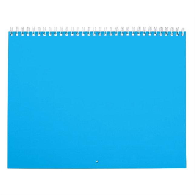 Solid Azurblå Bakgrund – Minimalistisk Mall Kalender (Omslag)