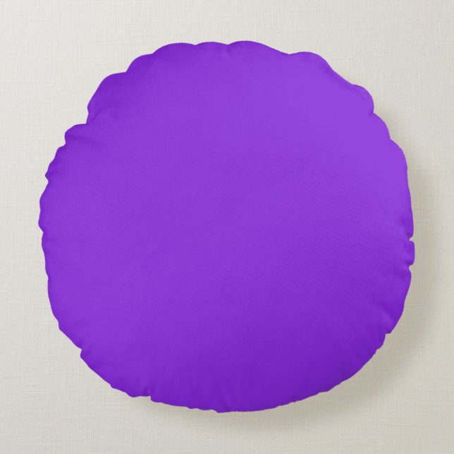 Solid Blå Lila Minimalistisk Enkel Modern Rund Kudde (Framsidan)