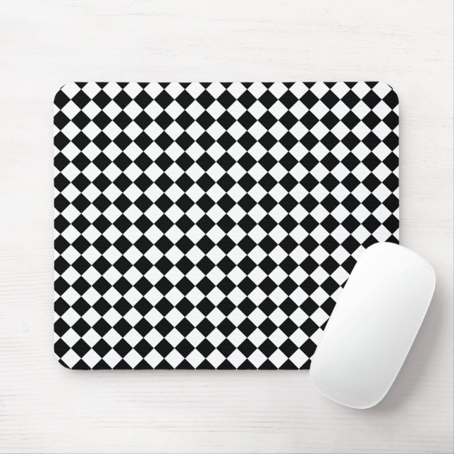 Solid Black and White Chevron Pattern Musmatta (Med mus)