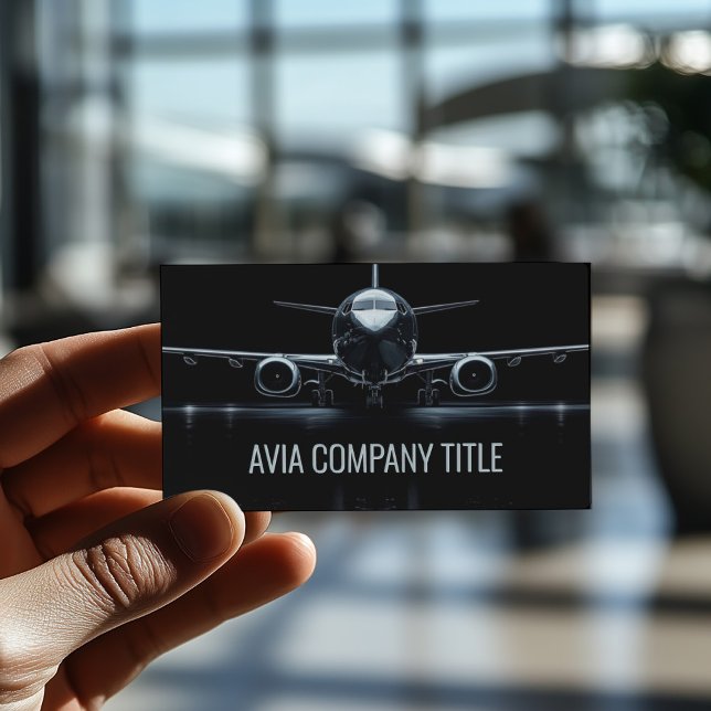 Solid Black Avia-modell för framsidan av Boeing Visitkort (Perfect for business)