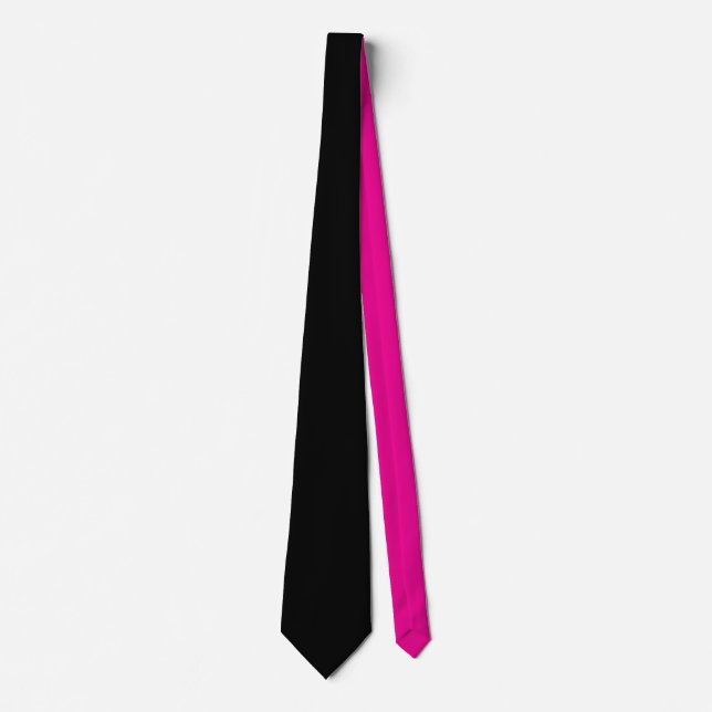 Solid Black med Shock rosa Neck Tie Slips (Framsida)