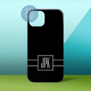 Solid Black med tre monogram