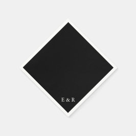 Solid Black med vit Bröllop-detalj Pappersservett