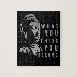 Solid Black Motivational Buddha-citat Pussel