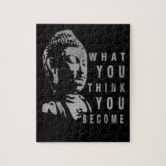 Solid Black Motivational Buddha-citat Pussel (Vertikal)