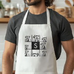 Solid Black Photo Collage Anpassningsbar Monogram Förkläde<br><div class="desc">Du kan använda Instagram-foton för den här designen. Använda 8-kvadratfoton som skapar en unik och personlig gåva. Eller så kan du behålla hipstervalpen och göra ett trendig till keepy. Om du behöver justera bilder klickar du på verktyg för att anpassa ändringar.</div>