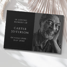 Solid Black Photo Memorial Guest Bok