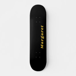Solid Black Skateboard med ditt namn i Stil