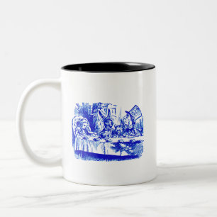 Solid Blekt Azurblå Klassisk Blå Design Två-Tonad Mugg