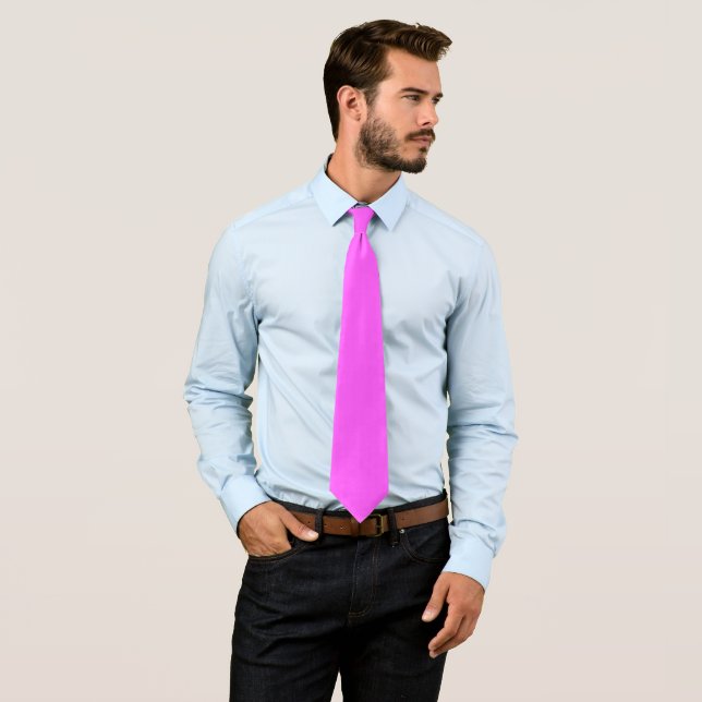 Solid Bright Fuchsia Färg Formal Neck Tie Slips (In Situ)