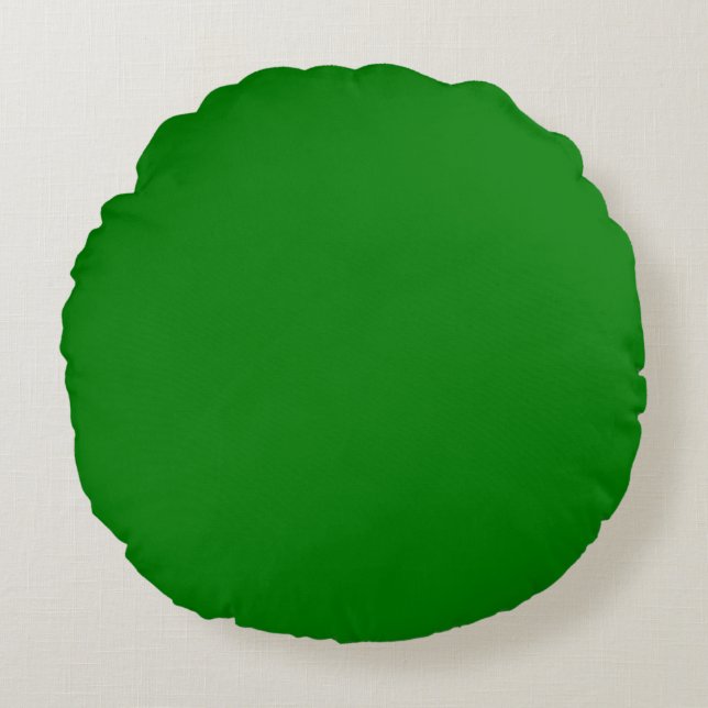 Solid bright green rund kudde (Framsidan)