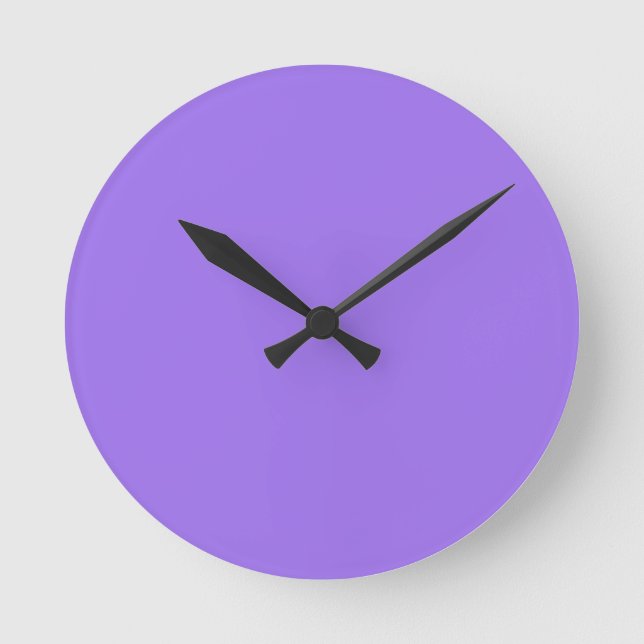 Solid Bright Lavender Purple Wall Clock Rund Klocka (Framsida)