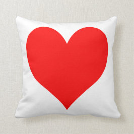 Solid Bright Red Cute Heart Kudde
