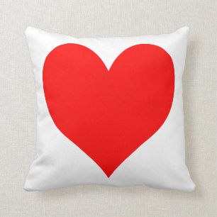 Solid Bright Red Cute Heart Kudde