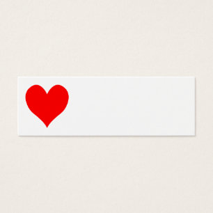 Solid Bright Red Cute Heart Litet Visitkort