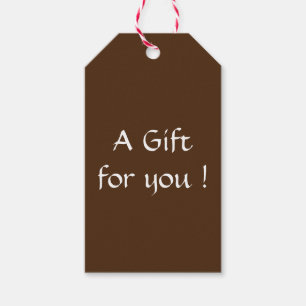 Solid Brown Gift-Märkre Presentetikett