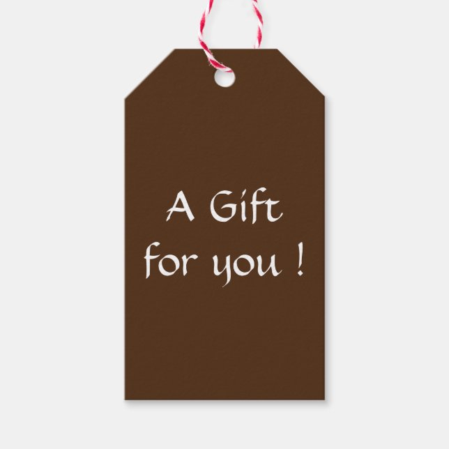 Solid Brown Gift-Märkre Presentetikett (Framsidan)