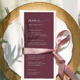 Solid Burgundy Plum + Calligraphy-skript Meny