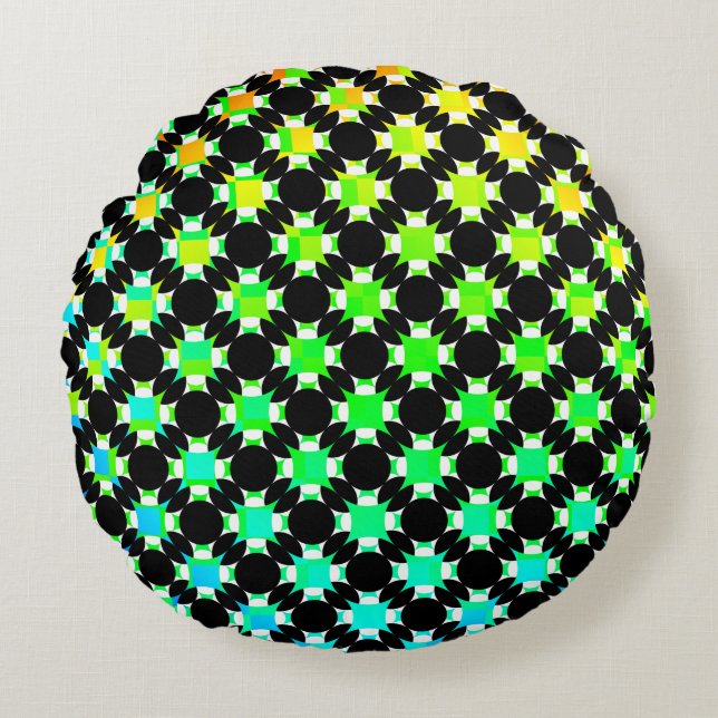 Solid Circle Kor av Kenneth Yoncich Rund Kudde (Framsidan)