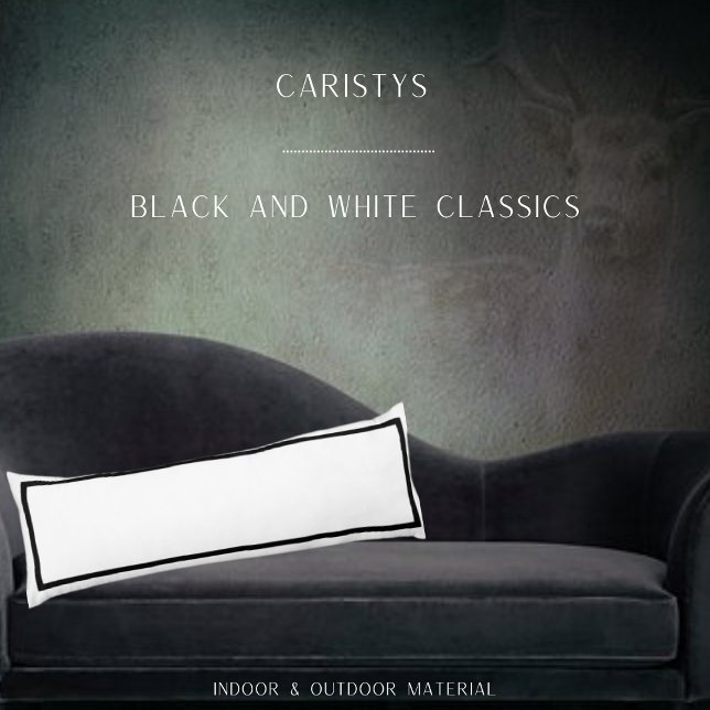 Solid Classic Black med vit klammerklump Pillow Kroppskudde (Skapare uppladdad)