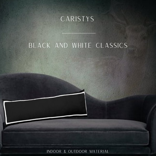 Solid Classic Black med vit trim Kroppskudde (Skapare uppladdad)