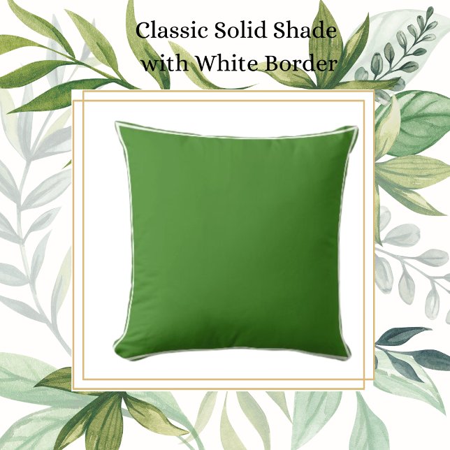 Solid Classic Emerald Grönt med White Trim Kudde (Skapare uppladdad)
