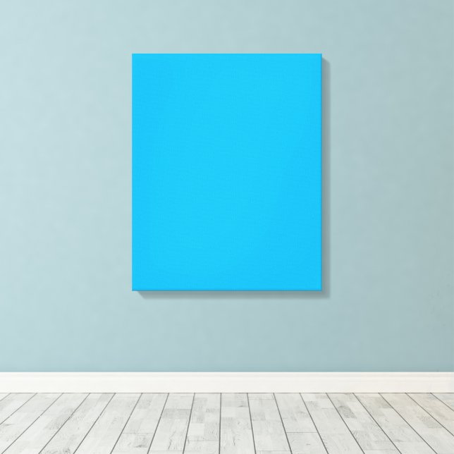 Solid Cyan Blue Background | Summer Minimal Style Canvastryck (Insitu (trägolv))