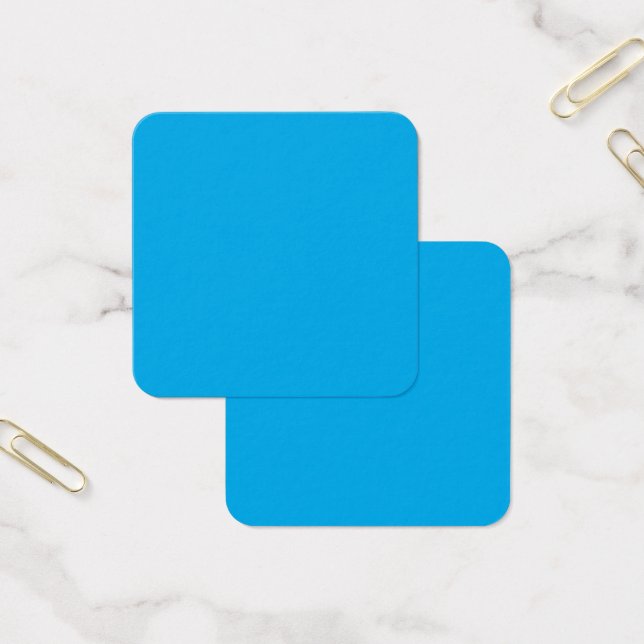 Solid Cyan Blue Background | Summer Minimal Style Fyrkantigt Visitkort (Kontor)
