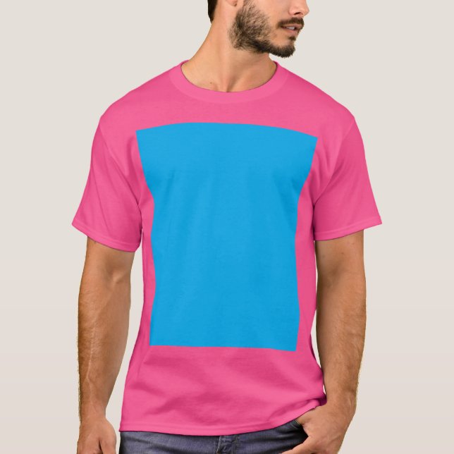 Solid Cyan Blue Background | Summer Minimal Style T Shirt (Framsida)