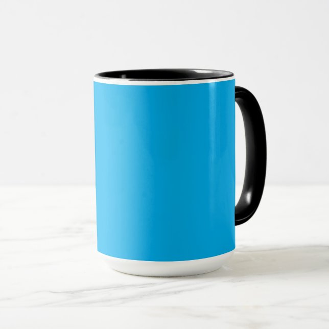 Solid cyanblå bakgrund | Sommar Minimal stil Mugg (Framsida höger)