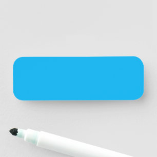 Solid cyanblå bakgrund Sommar Minimal stil Namnbricka