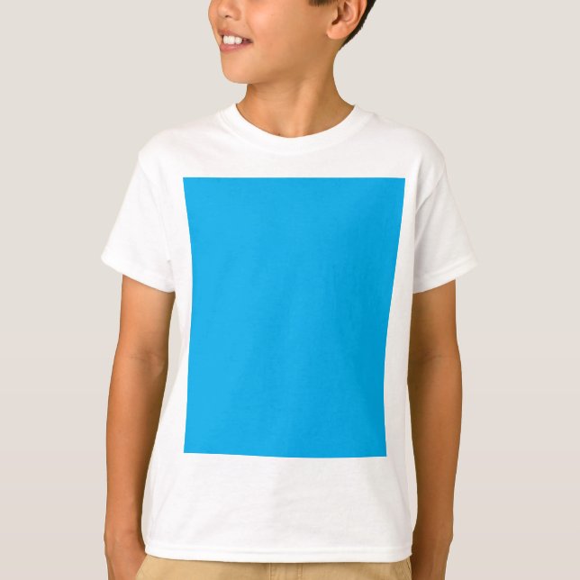 Solid cyanblå bakgrund | Sommar Minimal stil T Shirt (Framsida)